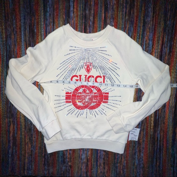 Swarovski Embellished Off White Swarovski Sweatshirt Star Crossed